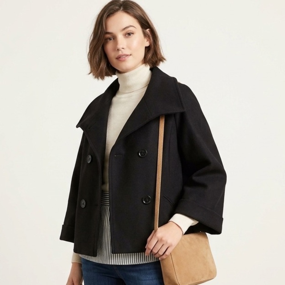 NWT Worthington Black Double-Breasted Crop Jacket - Size XL